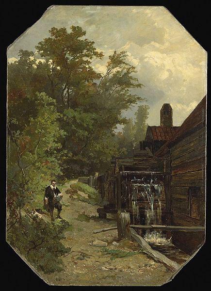 Gerard Bilders Jacob van Ruisdael, sketching a watermill Germany oil painting art